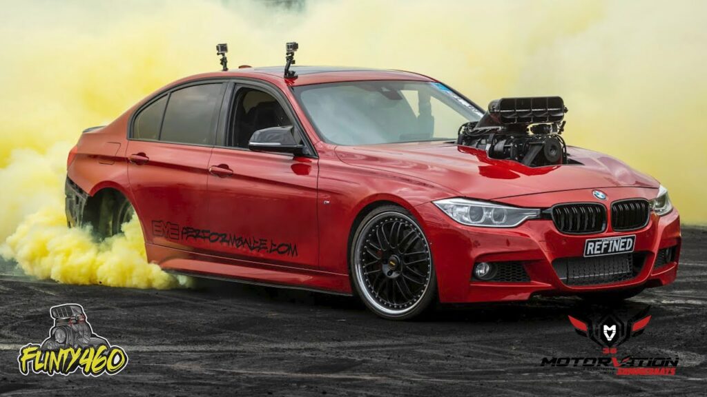 VIDEO: SUPERCHARGED BMW “REFINED” DEBUT BURNOUTS AT MOTORVATION 36